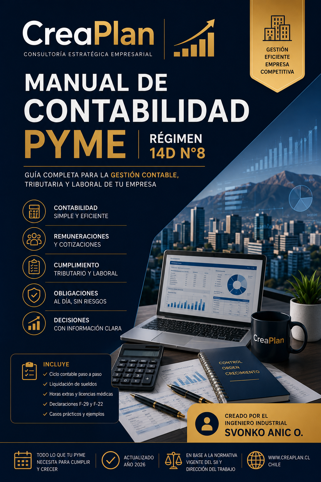 Manual de contabilidad para PYMEs en Chile bajo Régimen 14D N°8 del SII